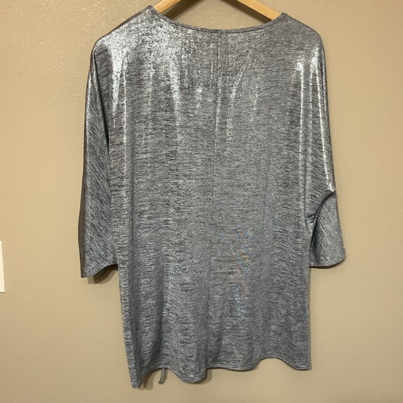 Travelers Collection by Chico’s Silver Top - Picture 3 of 5